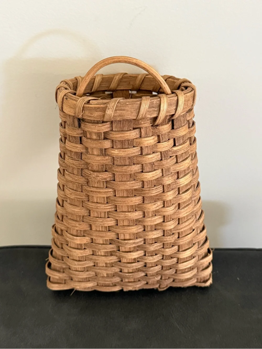 Vintage Primitive Woven Mini Basket Bag in Natural Tan